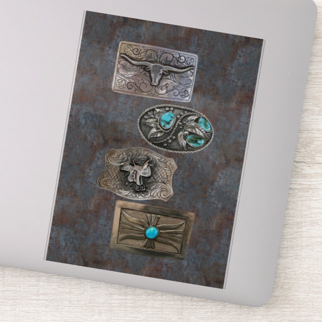 Belt Buckles on Corroded Steel Sticker (Detail)