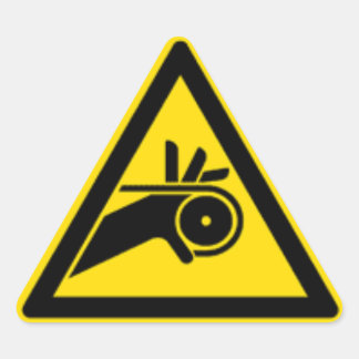 Belt/Chain Warning Triangle Sticker