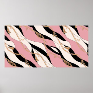 belt chains gold illustration pattern seamless tex poster