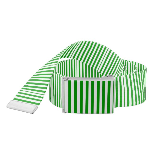 Belt Colorful Colors Stripes Green & White (Snake)