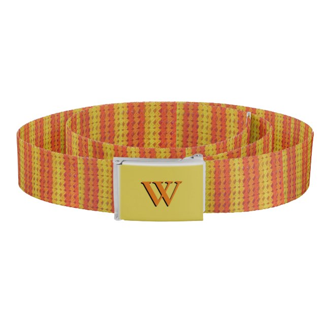 Belt - Orange and Yellow Afghan Pattern (Coil)