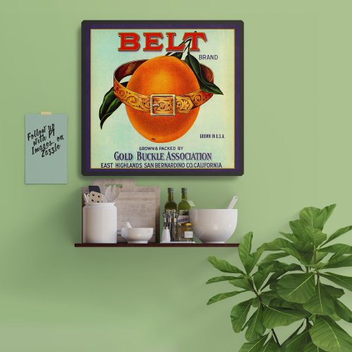 Belt Oranges packing label Poster