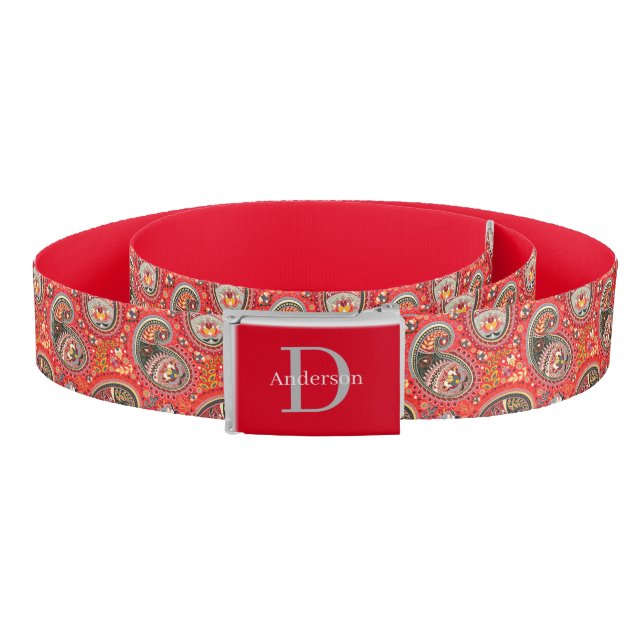 Belt With Buckle - Monogram Abstract Paisley (Coil)