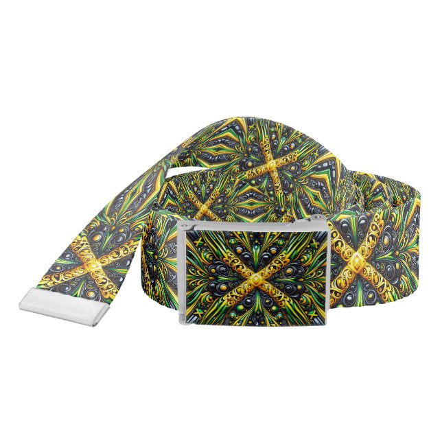 Belt with Jamaican Colors Design (Snake)