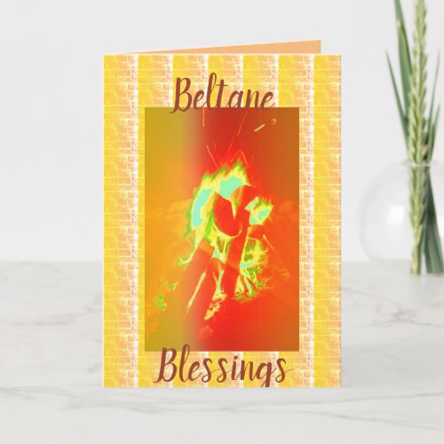 Beltane Blessings in Gold Greeting Card