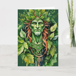 Beltane Celtic Greenman Forest God Sabbat Wicca Holiday Card