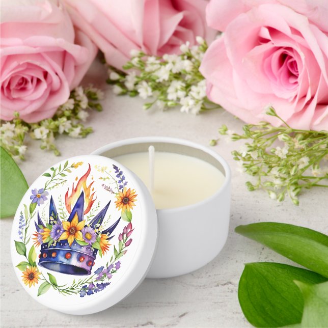 Beltane Fire Crown Summer Floral Sabbat Party Mini Candle Favors (Insitu (Wedding))