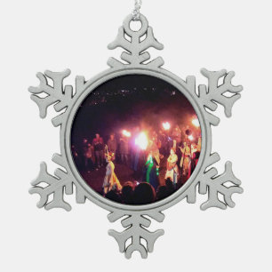 Beltane Fire Festival Procession of the May Queen Snowflake Pewter Christmas Ornament