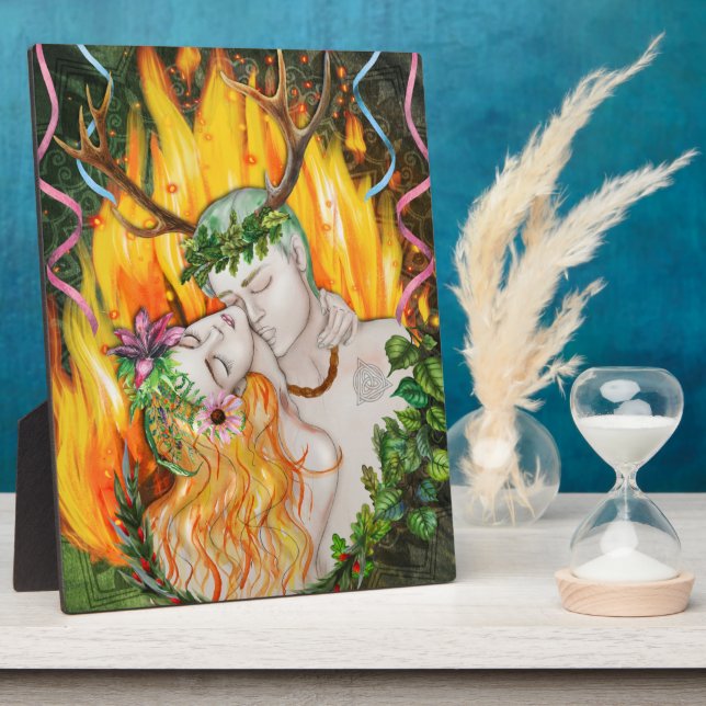 Beltane God & Goddess | Wicca Altar Photo Plaque (Side)