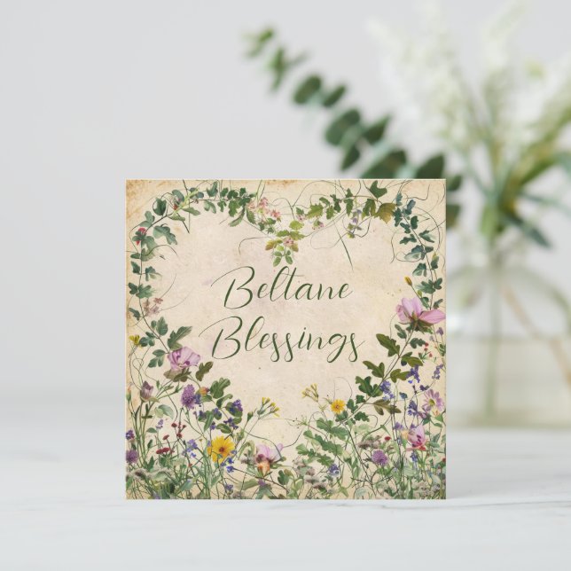 Beltane Holiday Greeting Card (Standing Front)