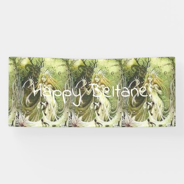 Beltane horned God and Goddess Banner (Horizontal)
