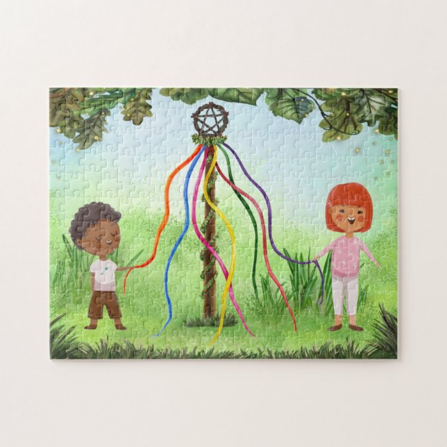 Beltane Kids Game Maypole Dance Jigsaw Puzzle (Horizontal)