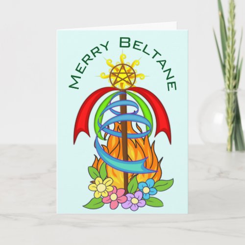 Beltane Mayday Maypole Wiccan Sabbat Holiday Card