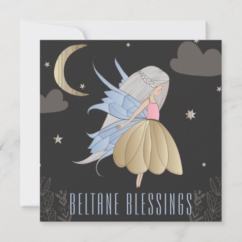 Beltane Night Fairy  Sky Wiccan Sabbat Holiday Card