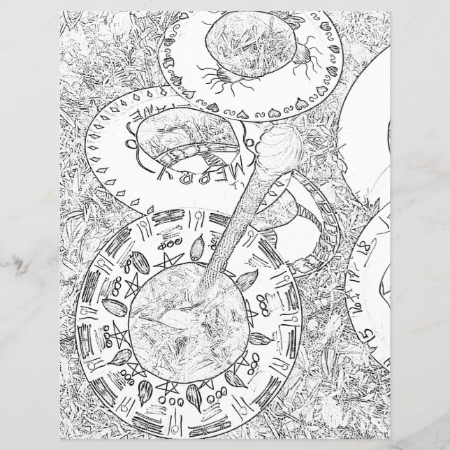 Beltane Priapic Wand Toss Game Wicca Coloring Page (Front)