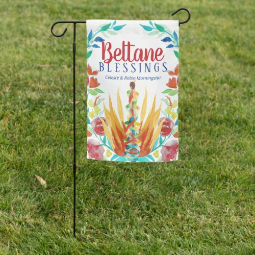 Beltane Summer Flowers Fire Maypole Wiccan Sabbat Garden Flag