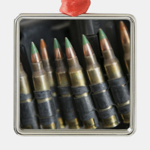 Belted bullets for an M-249 squad automatic wea Metal Ornament