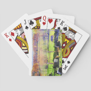 Belted Galloway Cattle Cute Beltie Cow Watercolour Poker Cards