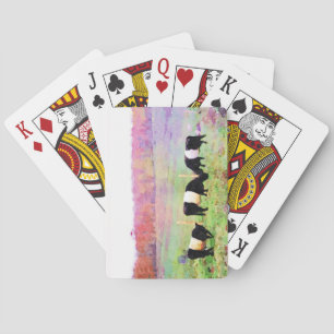 Belted Galloway Cattle Cute Beltie Cow Watercolour Poker Cards