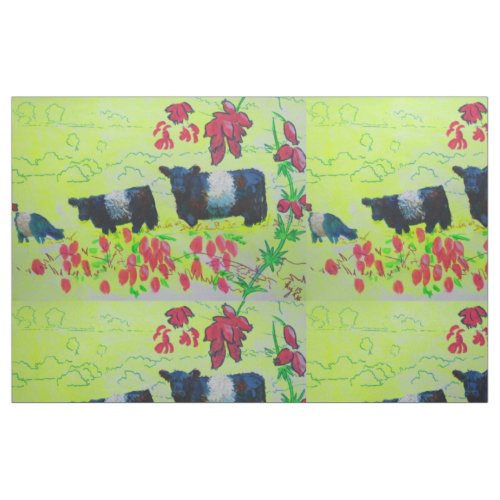 Belted Galloway Cow Fabric