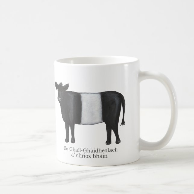 Belted Galloway cow in Scottish Gaelic Coffee Mug (Right)