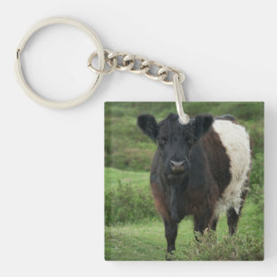 Belted Galloway Cow Keychain