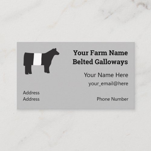 Belted Galloway Farm Business Cards