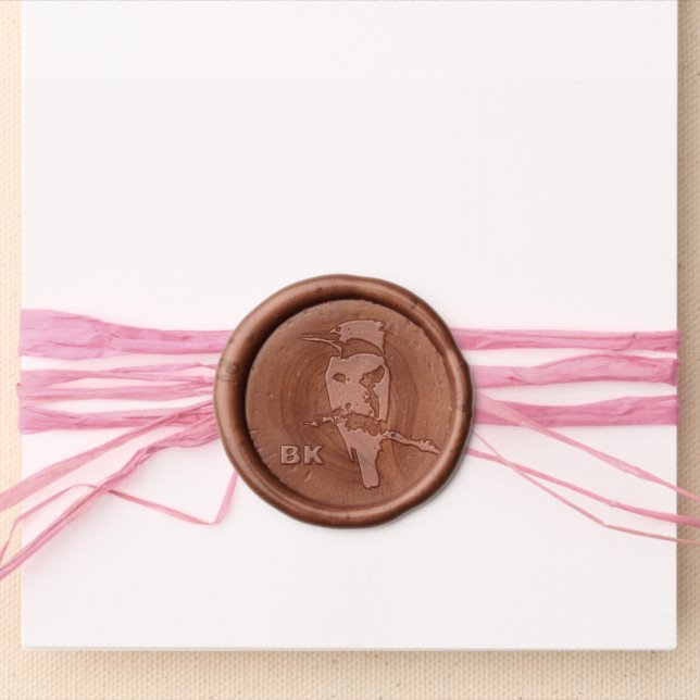 Belted Kingfisher Bird Wax Seal Sticker (Front)
