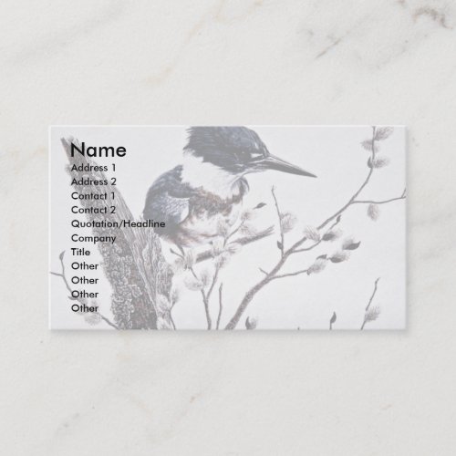 Belted kingfisher (female) business cards