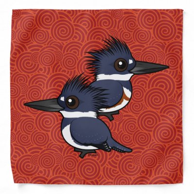 Belted Kingfisher pair Bandana