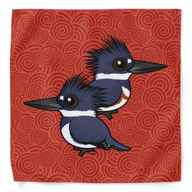 Belted Kingfisher pair Bandana (Front)