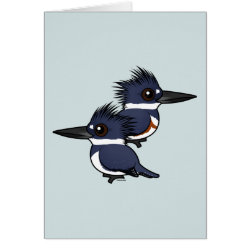 Belted Kingfisher Pair Greeting Card
