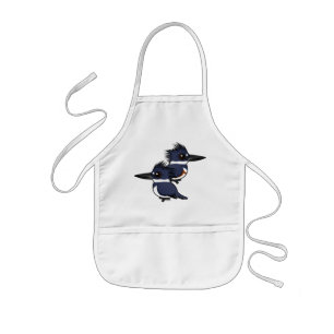Belted Kingfisher pair Kids' Apron