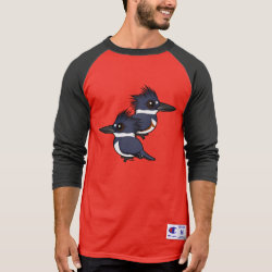 Belted Kingfisher Pair Men's Champion Raglan 3/4 Sleeve Shirt