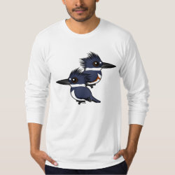 Belted Kingfisher Pair Men's American Apparel Fine Jersey Long Sleeve T-Shirt