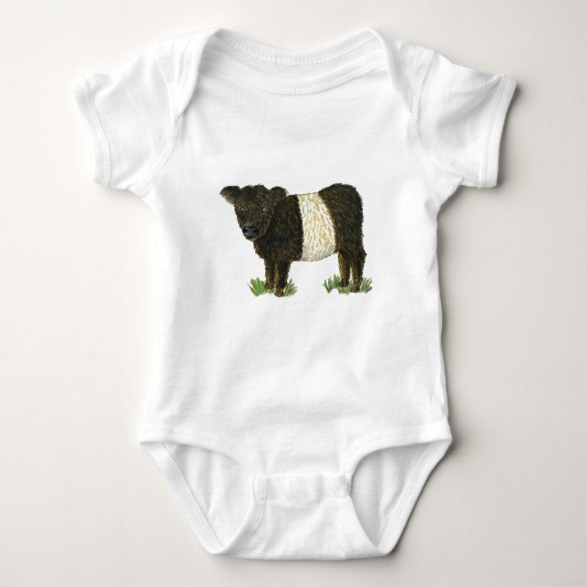 'Beltie' Belted Galloway Baby Bodysuit (Front)