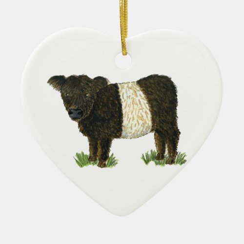 Beltie Belted Galloway Ceramic Ornament