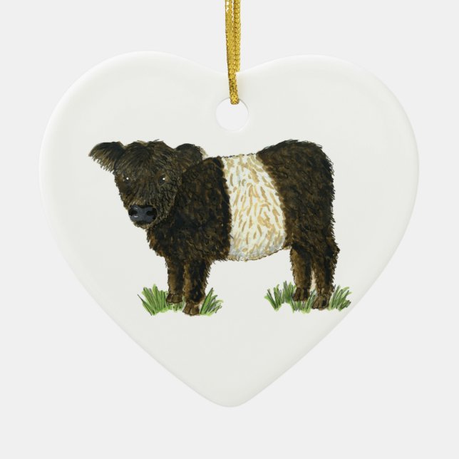 'Beltie' Belted Galloway Ceramic Ornament (Front)