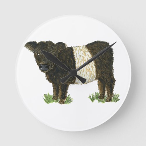 Beltie Belted Galloway Round Clock