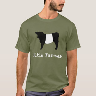 Beltie Farmer Belted Galloway Steer Cow Cattle T-Shirt