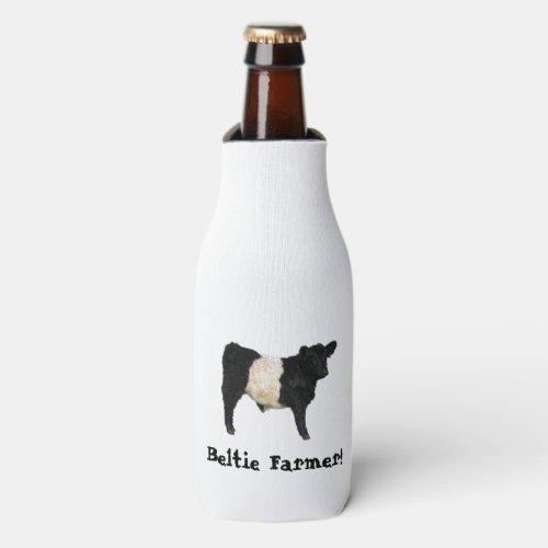 Beltie Farmer Gorgeous Belted Galloway Cow Steer Bottle Cooler