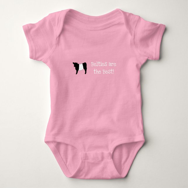 Belties are the Best Gorgeous Belted Galloway Cow  Baby Bodysuit (Front)