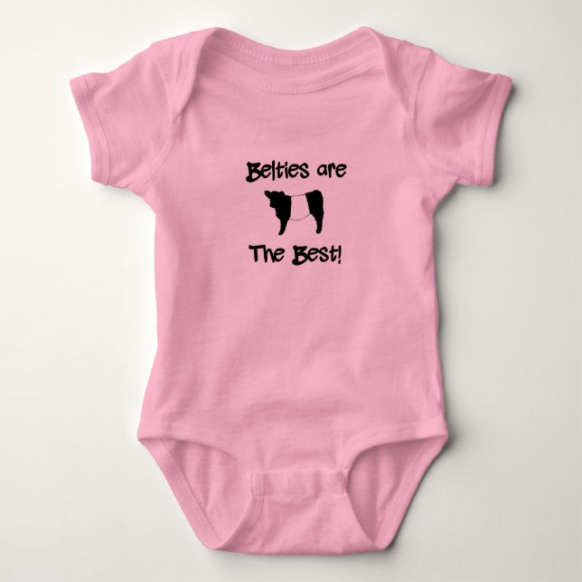 Belties are the Best Gorgeous Belted Galloway Cow Baby Bodysuit (Front)