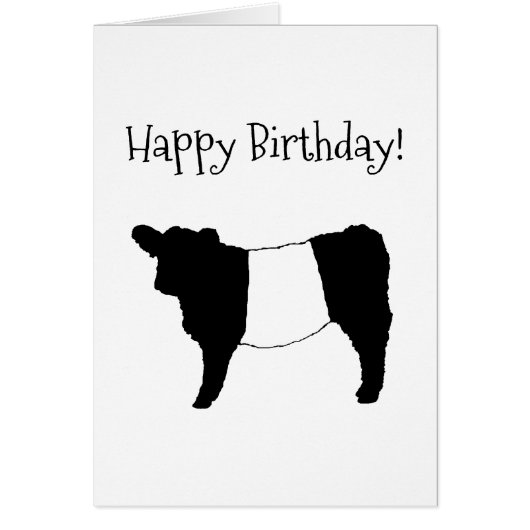 Belties - Happy Birthday Belted Galloway Cow (Front)