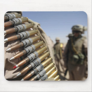 Belts of 50-caliber ammunition mouse pad