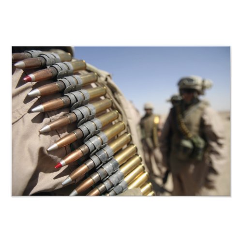 Belts of 50_caliber ammunition photo print