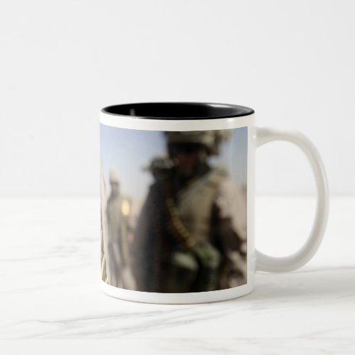 Belts of 50_caliber ammunition Two_Tone coffee mug