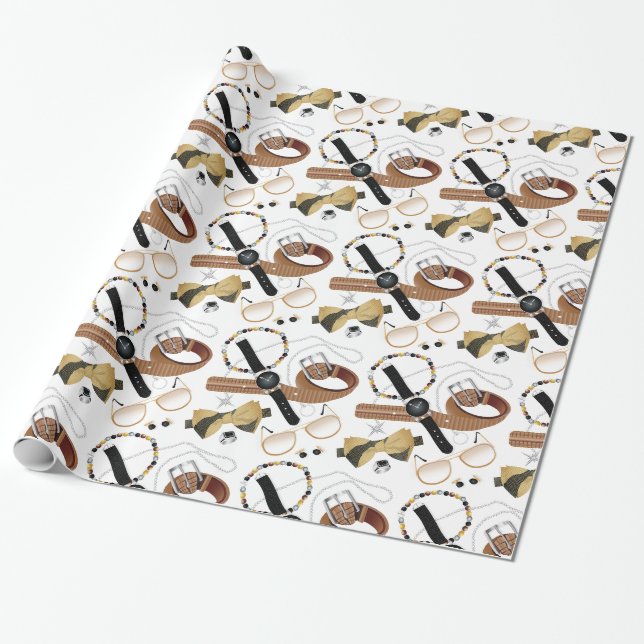 Belts Ties Jewelry Mens Fashion Wrapping Paper (Unrolled)