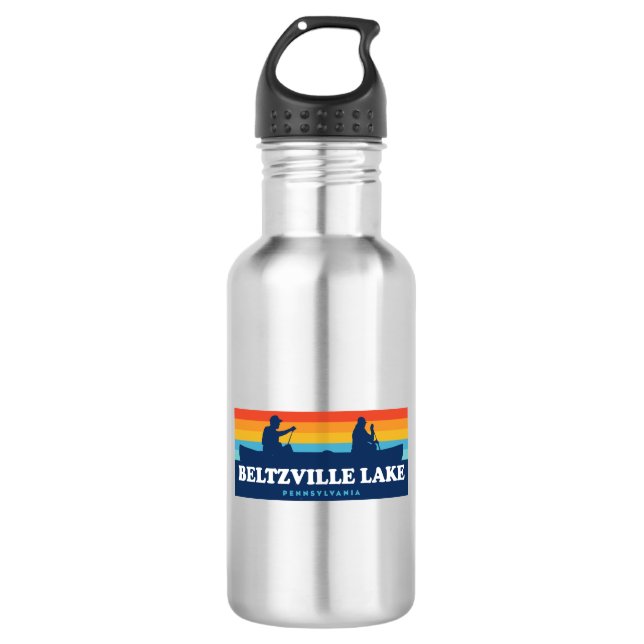 Beltzville Lake Pennsylvania Canoe Stainless Steel Water Bottle (Front)