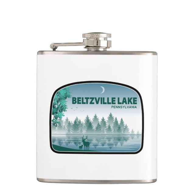 Beltzville Lake Pennsylvania Deer Flask (Front)
